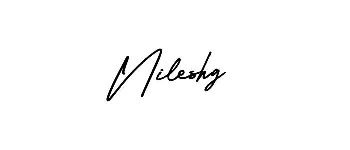 Make a beautiful signature design for name Nileshg. With this signature (AmerikaSignatureDemo-Regular) style, you can create a handwritten signature for free. Nileshg signature style 3 images and pictures png