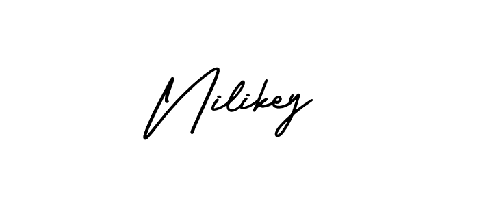 How to make Nilikey name signature. Use AmerikaSignatureDemo-Regular style for creating short signs online. This is the latest handwritten sign. Nilikey signature style 3 images and pictures png