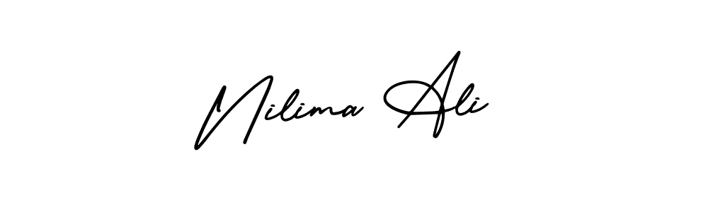 How to make Nilima Ali name signature. Use AmerikaSignatureDemo-Regular style for creating short signs online. This is the latest handwritten sign. Nilima Ali signature style 3 images and pictures png