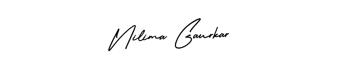 Similarly AmerikaSignatureDemo-Regular is the best handwritten signature design. Signature creator online .You can use it as an online autograph creator for name Nilima Gaurkar. Nilima Gaurkar signature style 3 images and pictures png