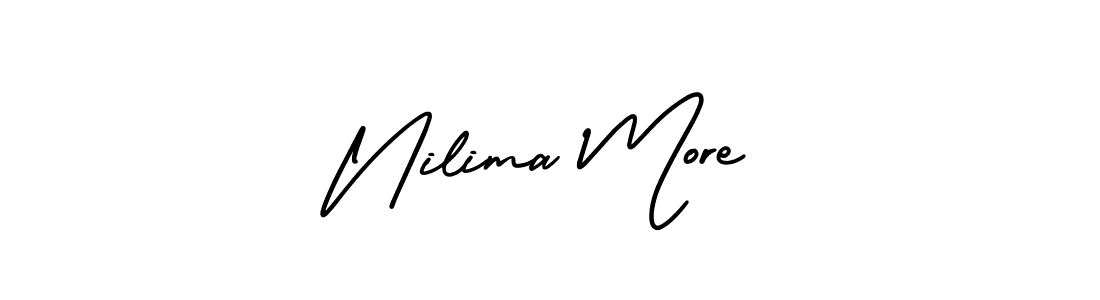 How to make Nilima More signature? AmerikaSignatureDemo-Regular is a professional autograph style. Create handwritten signature for Nilima More name. Nilima More signature style 3 images and pictures png