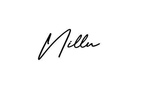 How to make Nillu signature? AmerikaSignatureDemo-Regular is a professional autograph style. Create handwritten signature for Nillu name. Nillu signature style 3 images and pictures png