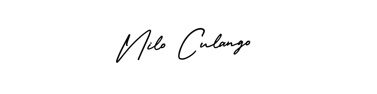 The best way (AmerikaSignatureDemo-Regular) to make a short signature is to pick only two or three words in your name. The name Nilo Culango include a total of six letters. For converting this name. Nilo Culango signature style 3 images and pictures png