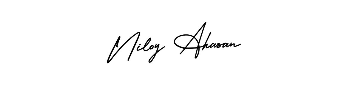 Create a beautiful signature design for name Niloy Ahasan. With this signature (AmerikaSignatureDemo-Regular) fonts, you can make a handwritten signature for free. Niloy Ahasan signature style 3 images and pictures png