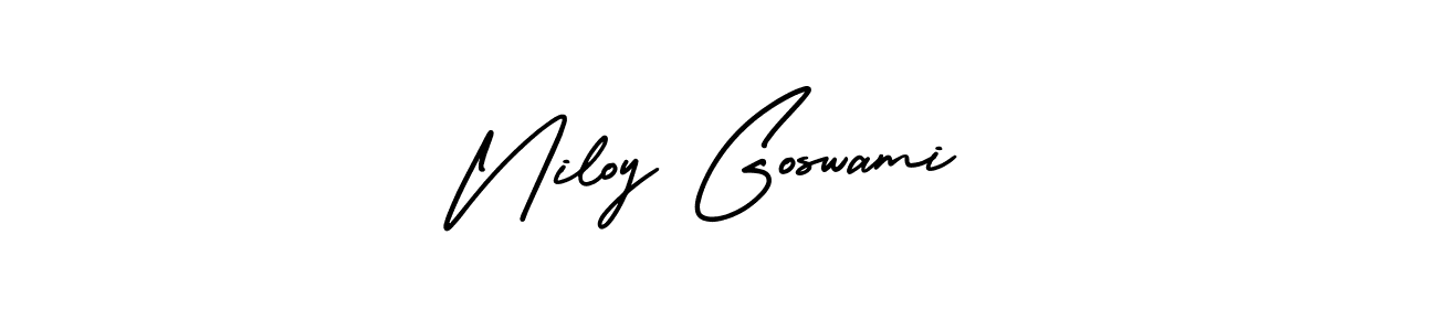 Also You can easily find your signature by using the search form. We will create Niloy Goswami name handwritten signature images for you free of cost using AmerikaSignatureDemo-Regular sign style. Niloy Goswami signature style 3 images and pictures png