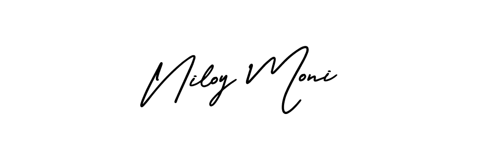 Design your own signature with our free online signature maker. With this signature software, you can create a handwritten (AmerikaSignatureDemo-Regular) signature for name Niloy Moni. Niloy Moni signature style 3 images and pictures png