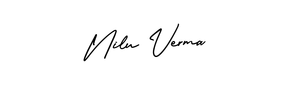 AmerikaSignatureDemo-Regular is a professional signature style that is perfect for those who want to add a touch of class to their signature. It is also a great choice for those who want to make their signature more unique. Get Nilu Verma name to fancy signature for free. Nilu Verma signature style 3 images and pictures png