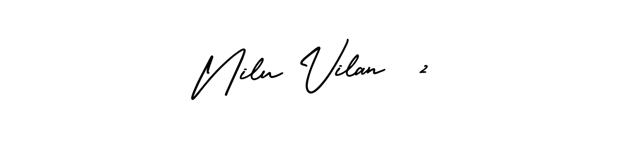 AmerikaSignatureDemo-Regular is a professional signature style that is perfect for those who want to add a touch of class to their signature. It is also a great choice for those who want to make their signature more unique. Get Nilu Vilan  2 name to fancy signature for free. Nilu Vilan  2 signature style 3 images and pictures png