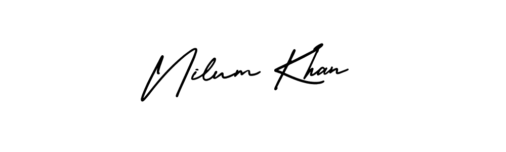 Nilum Khan stylish signature style. Best Handwritten Sign (AmerikaSignatureDemo-Regular) for my name. Handwritten Signature Collection Ideas for my name Nilum Khan. Nilum Khan signature style 3 images and pictures png