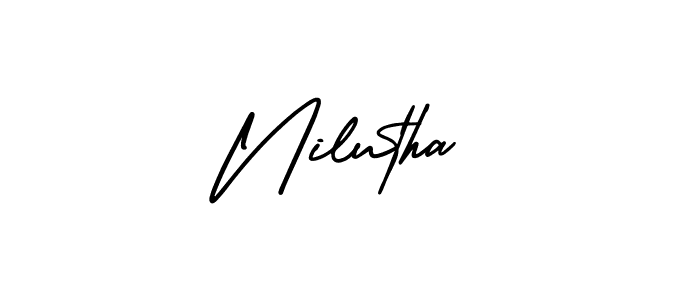 How to make Nilutha name signature. Use AmerikaSignatureDemo-Regular style for creating short signs online. This is the latest handwritten sign. Nilutha signature style 3 images and pictures png