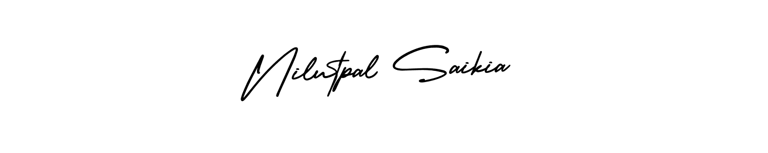 This is the best signature style for the Nilutpal Saikia name. Also you like these signature font (AmerikaSignatureDemo-Regular). Mix name signature. Nilutpal Saikia signature style 3 images and pictures png