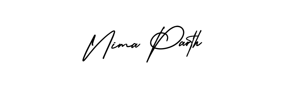 The best way (AmerikaSignatureDemo-Regular) to make a short signature is to pick only two or three words in your name. The name Nima Parth include a total of six letters. For converting this name. Nima Parth signature style 3 images and pictures png