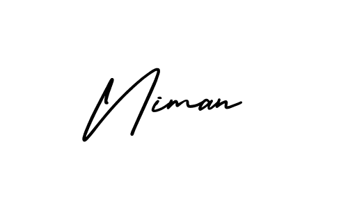 Create a beautiful signature design for name Niman. With this signature (AmerikaSignatureDemo-Regular) fonts, you can make a handwritten signature for free. Niman signature style 3 images and pictures png