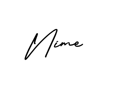 Make a beautiful signature design for name Nime. With this signature (AmerikaSignatureDemo-Regular) style, you can create a handwritten signature for free. Nime signature style 3 images and pictures png