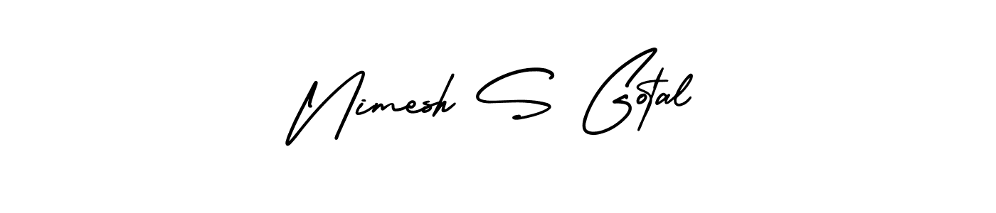 Similarly AmerikaSignatureDemo-Regular is the best handwritten signature design. Signature creator online .You can use it as an online autograph creator for name Nimesh S Gotal. Nimesh S Gotal signature style 3 images and pictures png