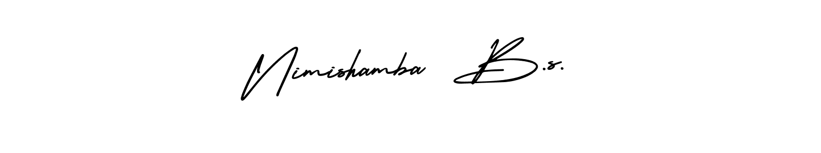 Similarly AmerikaSignatureDemo-Regular is the best handwritten signature design. Signature creator online .You can use it as an online autograph creator for name Nimishamba  B.s.. Nimishamba  B.s. signature style 3 images and pictures png