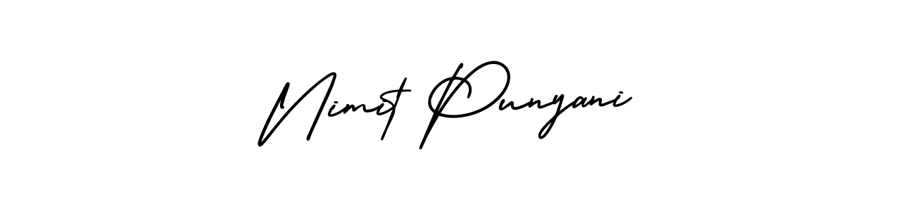 How to make Nimit Punyani name signature. Use AmerikaSignatureDemo-Regular style for creating short signs online. This is the latest handwritten sign. Nimit Punyani signature style 3 images and pictures png