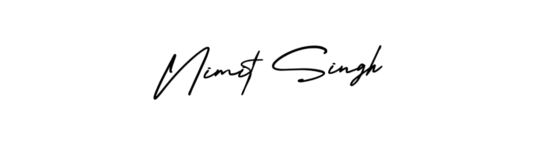 This is the best signature style for the Nimit Singh name. Also you like these signature font (AmerikaSignatureDemo-Regular). Mix name signature. Nimit Singh signature style 3 images and pictures png