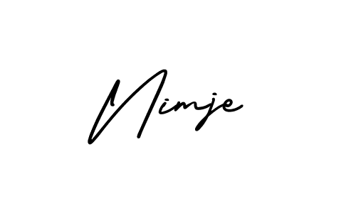 Create a beautiful signature design for name Nimje. With this signature (AmerikaSignatureDemo-Regular) fonts, you can make a handwritten signature for free. Nimje signature style 3 images and pictures png