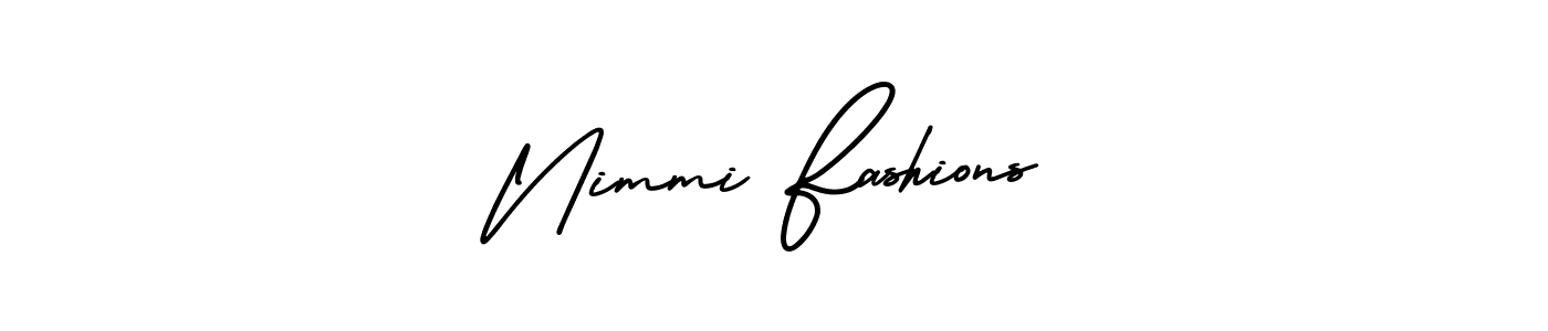 How to make Nimmi Fashions name signature. Use AmerikaSignatureDemo-Regular style for creating short signs online. This is the latest handwritten sign. Nimmi Fashions signature style 3 images and pictures png