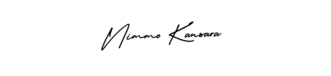 This is the best signature style for the Nimmo Kansara name. Also you like these signature font (AmerikaSignatureDemo-Regular). Mix name signature. Nimmo Kansara signature style 3 images and pictures png