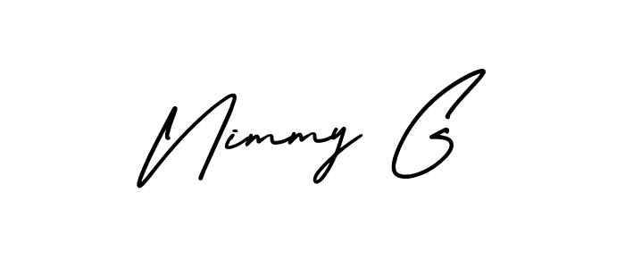 Also You can easily find your signature by using the search form. We will create Nimmy G name handwritten signature images for you free of cost using AmerikaSignatureDemo-Regular sign style. Nimmy G signature style 3 images and pictures png