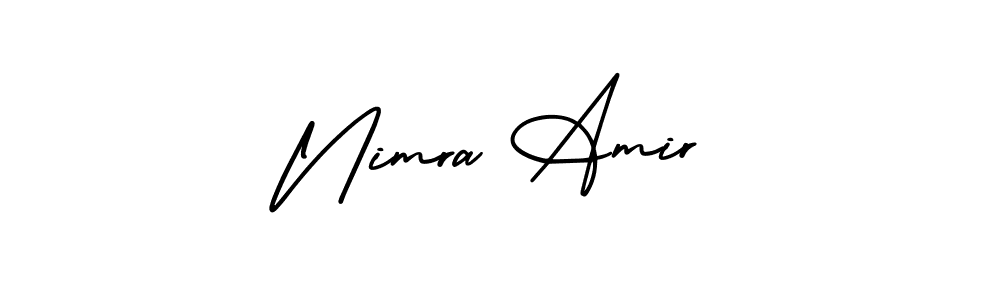 It looks lik you need a new signature style for name Nimra Amir. Design unique handwritten (AmerikaSignatureDemo-Regular) signature with our free signature maker in just a few clicks. Nimra Amir signature style 3 images and pictures png