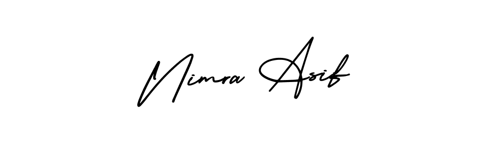 Use a signature maker to create a handwritten signature online. With this signature software, you can design (AmerikaSignatureDemo-Regular) your own signature for name Nimra Asif. Nimra Asif signature style 3 images and pictures png