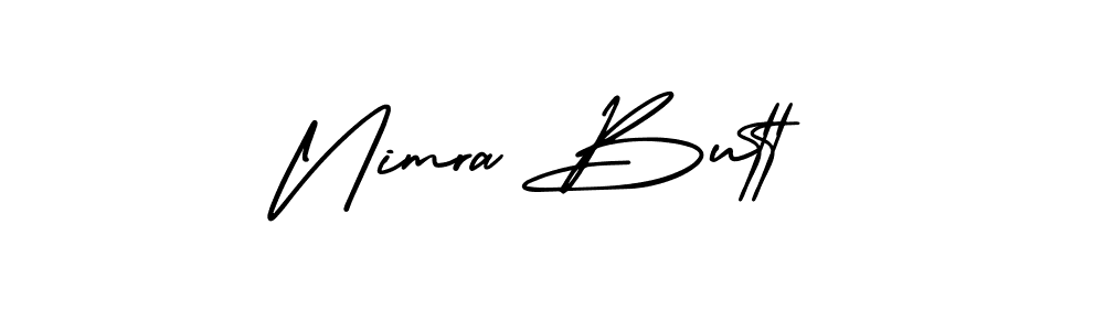 How to make Nimra Butt name signature. Use AmerikaSignatureDemo-Regular style for creating short signs online. This is the latest handwritten sign. Nimra Butt signature style 3 images and pictures png