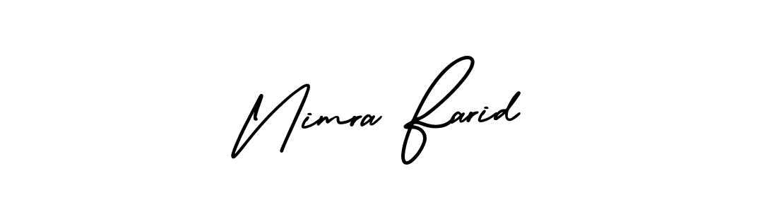 This is the best signature style for the Nimra Farid name. Also you like these signature font (AmerikaSignatureDemo-Regular). Mix name signature. Nimra Farid signature style 3 images and pictures png