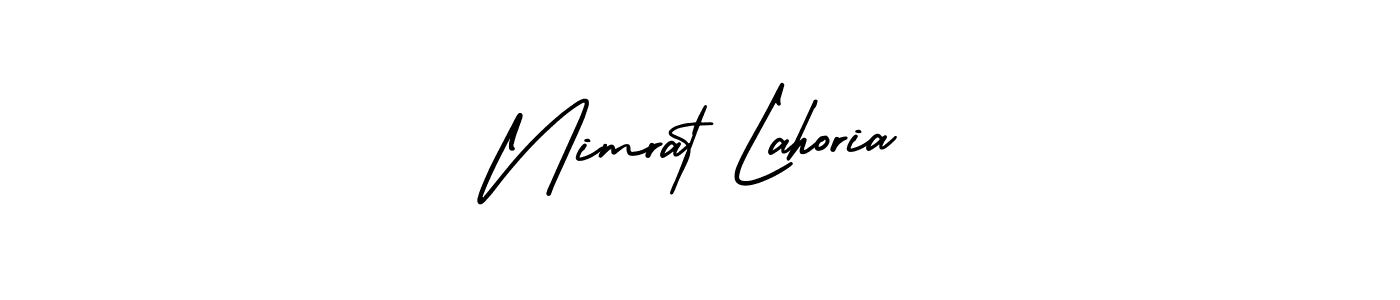 if you are searching for the best signature style for your name Nimrat Lahoria. so please give up your signature search. here we have designed multiple signature styles  using AmerikaSignatureDemo-Regular. Nimrat Lahoria signature style 3 images and pictures png