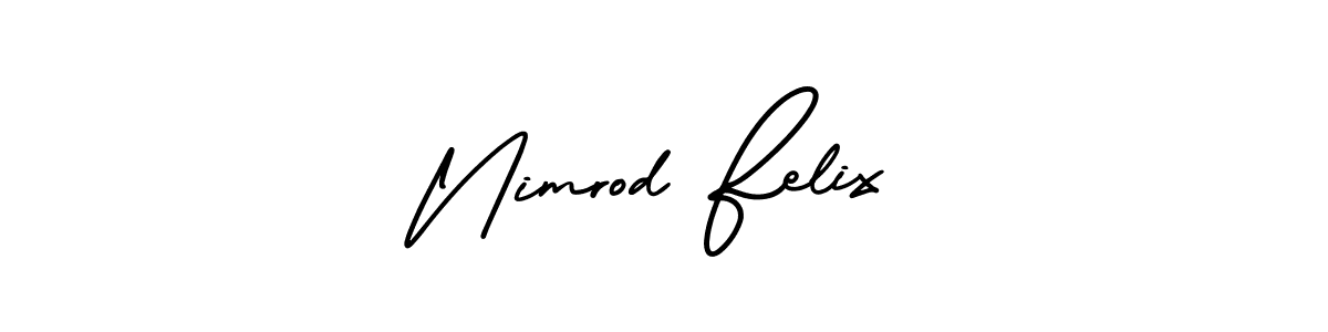 This is the best signature style for the Nimrod Felix name. Also you like these signature font (AmerikaSignatureDemo-Regular). Mix name signature. Nimrod Felix signature style 3 images and pictures png