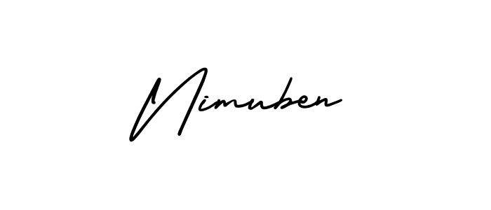 Design your own signature with our free online signature maker. With this signature software, you can create a handwritten (AmerikaSignatureDemo-Regular) signature for name Nimuben. Nimuben signature style 3 images and pictures png