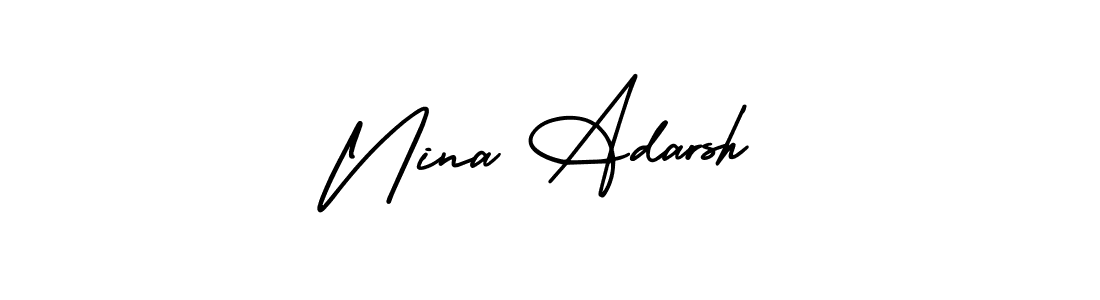 How to make Nina Adarsh signature? AmerikaSignatureDemo-Regular is a professional autograph style. Create handwritten signature for Nina Adarsh name. Nina Adarsh signature style 3 images and pictures png