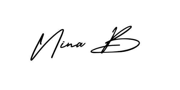 Nina B stylish signature style. Best Handwritten Sign (AmerikaSignatureDemo-Regular) for my name. Handwritten Signature Collection Ideas for my name Nina B. Nina B signature style 3 images and pictures png