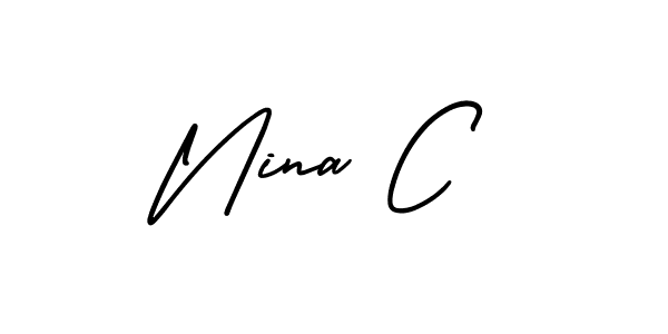Create a beautiful signature design for name Nina C. With this signature (AmerikaSignatureDemo-Regular) fonts, you can make a handwritten signature for free. Nina C signature style 3 images and pictures png