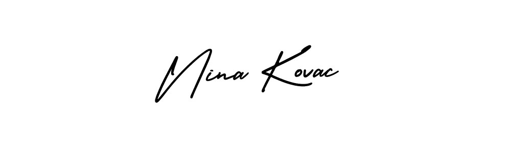 AmerikaSignatureDemo-Regular is a professional signature style that is perfect for those who want to add a touch of class to their signature. It is also a great choice for those who want to make their signature more unique. Get Nina Kovac name to fancy signature for free. Nina Kovac signature style 3 images and pictures png