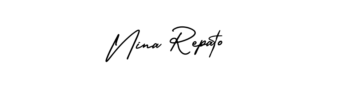 Create a beautiful signature design for name Nina Repato. With this signature (AmerikaSignatureDemo-Regular) fonts, you can make a handwritten signature for free. Nina Repato signature style 3 images and pictures png