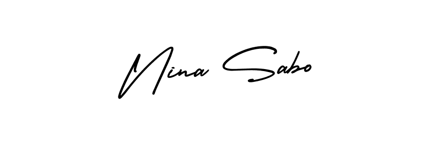 Similarly AmerikaSignatureDemo-Regular is the best handwritten signature design. Signature creator online .You can use it as an online autograph creator for name Nina Sabo. Nina Sabo signature style 3 images and pictures png