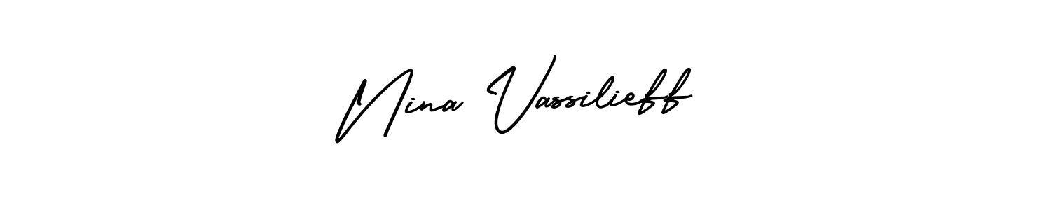 Check out images of Autograph of Nina Vassilieff name. Actor Nina Vassilieff Signature Style. AmerikaSignatureDemo-Regular is a professional sign style online. Nina Vassilieff signature style 3 images and pictures png