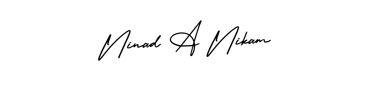 Use a signature maker to create a handwritten signature online. With this signature software, you can design (AmerikaSignatureDemo-Regular) your own signature for name Ninad A Nikam. Ninad A Nikam signature style 3 images and pictures png