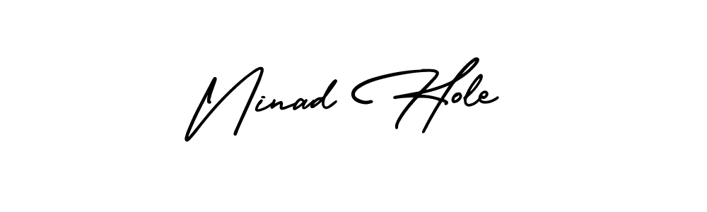 The best way (AmerikaSignatureDemo-Regular) to make a short signature is to pick only two or three words in your name. The name Ninad Hole include a total of six letters. For converting this name. Ninad Hole signature style 3 images and pictures png