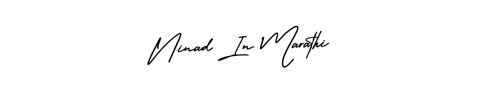 The best way (AmerikaSignatureDemo-Regular) to make a short signature is to pick only two or three words in your name. The name Ninad In Marathi include a total of six letters. For converting this name. Ninad In Marathi signature style 3 images and pictures png