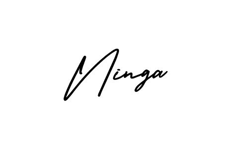 This is the best signature style for the Ninga name. Also you like these signature font (AmerikaSignatureDemo-Regular). Mix name signature. Ninga signature style 3 images and pictures png