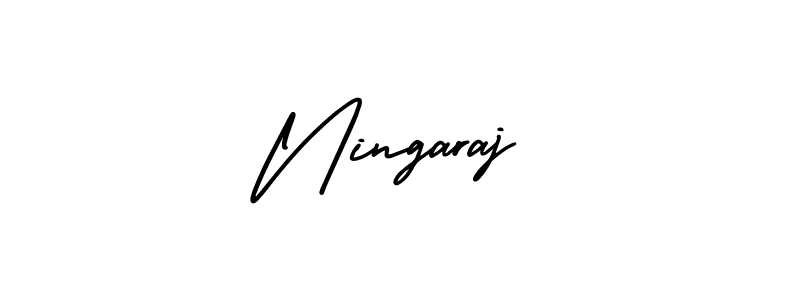 The best way (AmerikaSignatureDemo-Regular) to make a short signature is to pick only two or three words in your name. The name Ningaraj include a total of six letters. For converting this name. Ningaraj signature style 3 images and pictures png