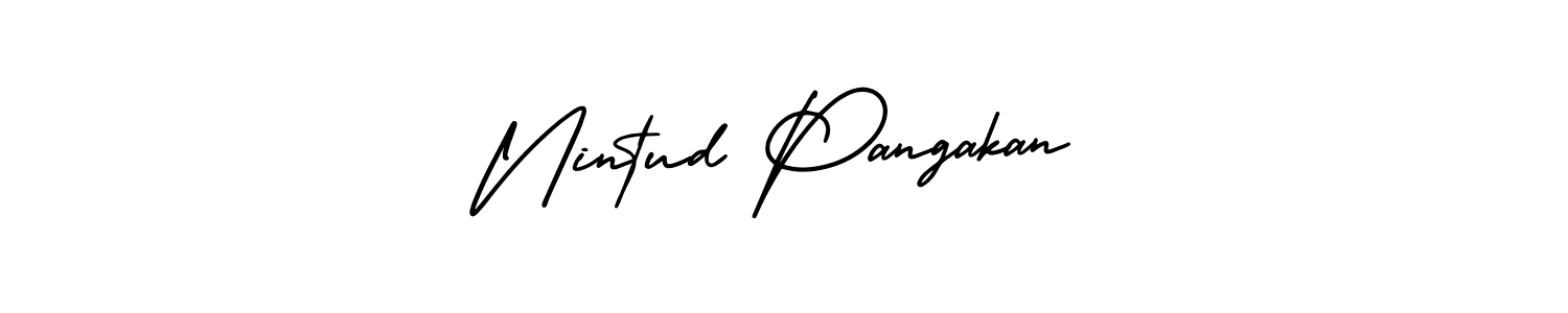 Use a signature maker to create a handwritten signature online. With this signature software, you can design (AmerikaSignatureDemo-Regular) your own signature for name Nintud Pangakan. Nintud Pangakan signature style 3 images and pictures png