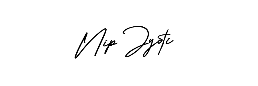 How to make Nip Jyoti name signature. Use AmerikaSignatureDemo-Regular style for creating short signs online. This is the latest handwritten sign. Nip Jyoti signature style 3 images and pictures png