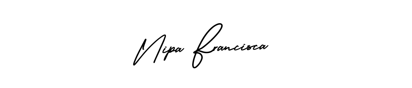 Create a beautiful signature design for name Nipa Francisca. With this signature (AmerikaSignatureDemo-Regular) fonts, you can make a handwritten signature for free. Nipa Francisca signature style 3 images and pictures png