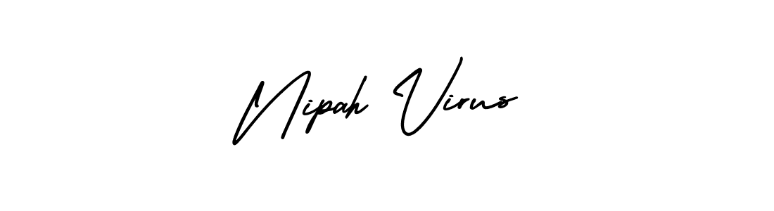 How to make Nipah Virus name signature. Use AmerikaSignatureDemo-Regular style for creating short signs online. This is the latest handwritten sign. Nipah Virus signature style 3 images and pictures png