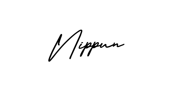 Nippun stylish signature style. Best Handwritten Sign (AmerikaSignatureDemo-Regular) for my name. Handwritten Signature Collection Ideas for my name Nippun. Nippun signature style 3 images and pictures png